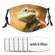 animal bearded dragon face cover - reusable balaclava 🦎 mask with adjustable earloops for outdoor activities - includes 6 filters logo