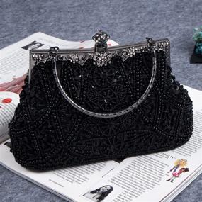 img 2 attached to 👛 Bagood Women's Vintage Style Beaded & Sequined Evening Bag for Wedding Party - Handbag Clutch Purse