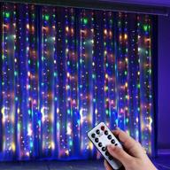 🌟 anpro window curtain string lights, 3m x 3.2m, 320led fairy starry lights usb powered with remote control & timer, waterfall fairy lights for party decoration, bedroom, interior lighting, colorful логотип