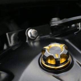 img 3 attached to 🔑 Premium MC MOTOPARTS T-Axis Gold CNC Oil Filler Cap: Enhanced Compatibility for YZF-R1, YZF R3, FZR 400, 1000, YZF 600R, YZF750R