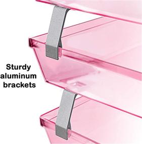 img 1 attached to 📁 Acrimet Facility 4 Tier Side Load Plastic Desktop File Organizer - Clear Pink Color: Efficient Office Organization Solution