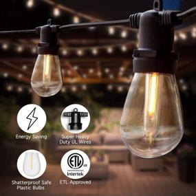 img 2 attached to 🌞 SUNTHIN Outdoor String Lights - 48FT LED Shatterproof Filament Bulb for Patio, Backyard, Porch, Parties, and Commercial Lighting