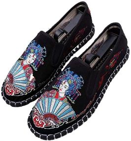 img 3 attached to SEO-Optimized Unisex Beijing Embroidered Rubber Men's Martial Shoes for Loafers & Slip-Ons