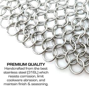 img 3 attached to 🧽 Optimized Stainless Steel Chainmail Scrubber for Skillets, Griddles, Pans, or Woks