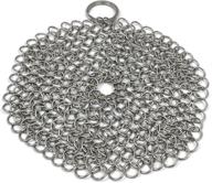 🧽 optimized stainless steel chainmail scrubber for skillets, griddles, pans, or woks logo