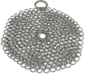 img 4 attached to 🧽 Optimized Stainless Steel Chainmail Scrubber for Skillets, Griddles, Pans, or Woks