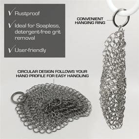 img 1 attached to 🧽 Optimized Stainless Steel Chainmail Scrubber for Skillets, Griddles, Pans, or Woks