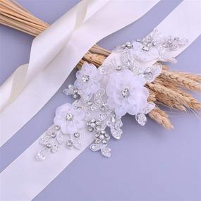 img 2 attached to Azaleas Womens Wedding Sashes Off White Women's Accessories