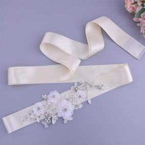img 3 attached to Azaleas Womens Wedding Sashes Off White Women's Accessories