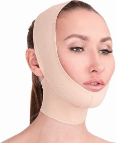 img 4 attached to 👄 Surgical Chin Strap Bandage for Women - Neck and Chin Compression Garment Wrap - Face Slimming, Jowl Tightening (Size L)