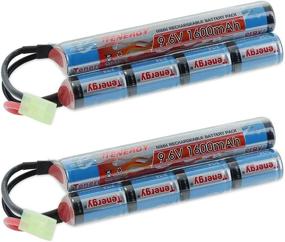 img 4 attached to 🔋 Tenergy 9.6V NiMH 1600mAh Rechargeable Butterfly Battery Pack: 2 Pack with Mini Tamiya Connector for Airsoft Guns - Power Your Game!