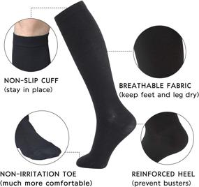 img 2 attached to 🧦 +MD 6 Pairs Compression Socks: 8-15mmHg Knee High Support for Women & Men - Boost Circulation, Enhance Running and Athletic Performance