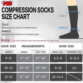 img 1 attached to 🧦 +MD 6 Pairs Compression Socks: 8-15mmHg Knee High Support for Women & Men - Boost Circulation, Enhance Running and Athletic Performance