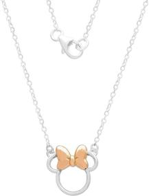 img 3 attached to 💎 Disney Minnie Mouse Sterling Silver Silhouette Pendant Necklace with 18-inch Chain