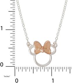 img 2 attached to 💎 Disney Minnie Mouse Sterling Silver Silhouette Pendant Necklace with 18-inch Chain