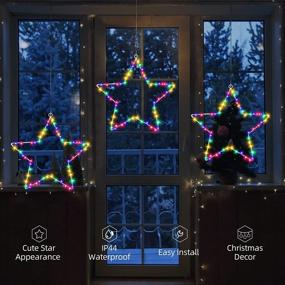 img 2 attached to 🌟 Litake Christmas Window Star Lights: 3-Pack Battery Operated Decorations with Timer, Remote, and 8 Lighting Modes for Window Decor, Porch, Indoor