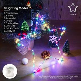 img 3 attached to 🌟 Litake Christmas Window Star Lights: 3-Pack Battery Operated Decorations with Timer, Remote, and 8 Lighting Modes for Window Decor, Porch, Indoor