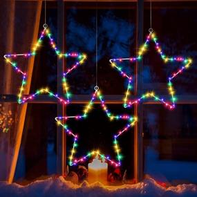 img 4 attached to 🌟 Litake Christmas Window Star Lights: 3-Pack Battery Operated Decorations with Timer, Remote, and 8 Lighting Modes for Window Decor, Porch, Indoor