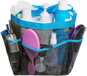 img 3 attached to 🚿 Attmu 2 Pack Portable Mesh Shower Caddy Dorm: 8 Pocket Shower Tote Bag for Quick Dry & Waterproof Storage (Oxford Material)