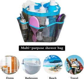 img 1 attached to 🚿 Attmu 2 Pack Portable Mesh Shower Caddy Dorm: 8 Pocket Shower Tote Bag for Quick Dry & Waterproof Storage (Oxford Material)