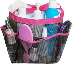 img 2 attached to 🚿 Attmu 2 Pack Portable Mesh Shower Caddy Dorm: 8 Pocket Shower Tote Bag for Quick Dry & Waterproof Storage (Oxford Material)