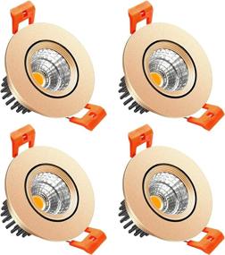 img 4 attached to 💡 LightingWill 2inch LED Dimmable Downlight: 3W COB Recessed Ceiling Light, Daylight White 5500K-6000K, CRI80, 25W Halogen Bulbs Equivalent - Gold (4Pack)