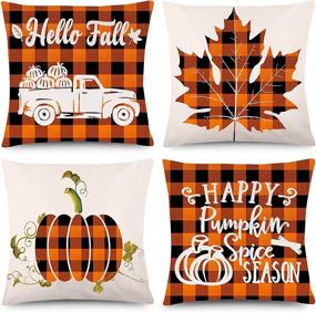 img 4 attached to 🍂 Autumn Vibes at Your Fingertips: Fall Pillow Covers 18x18 for Outdoor & Indoor Décor