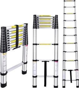 img 4 attached to 🪜 Gimify 10.5 FT Telescoping Telescopic Extension Ladder - Lightweight Aluminum Alloy, Extendable Steps, 330 lbs Capacity - Ideal for Roofing Business, Household Use, RV Outdoor Work