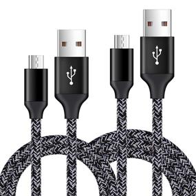 img 4 attached to 2-Pack Short Micro USB Cables 1.6+3FT - Fast Charging Power Cords Compatible with Samsung Galaxy J7, S6, 🔌 S7 Edge, J3, Note 3, 4, 5, Tablet S2, S4, LG Stylo 2/3 Plus - Android Phone Charger Cables