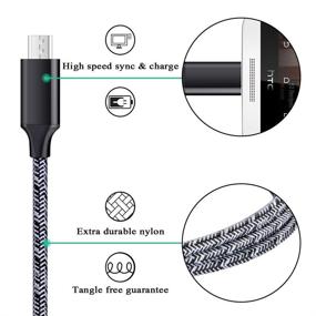 img 3 attached to 2-Pack Short Micro USB Cables 1.6+3FT - Fast Charging Power Cords Compatible with Samsung Galaxy J7, S6, 🔌 S7 Edge, J3, Note 3, 4, 5, Tablet S2, S4, LG Stylo 2/3 Plus - Android Phone Charger Cables