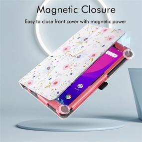 img 1 attached to 🌸 Caweet Cases for Metroby T-Mobile Alcatel Joy Tab 2 Tablet 2020 Release Model 9032Z: Stylish White Flower PU Leather Stand Cover with Pen Holder - Protect Your Device!