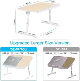 img 3 attached to 🛏️ NEARPOW Laptop Desk for Bed: Adjustable Height & Angle, Larger Size Bed Table for Productive Reading, Writing, and Computing in Bed, Sofa, Couch, or on the Floor