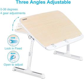 img 1 attached to 🛏️ NEARPOW Laptop Desk for Bed: Adjustable Height & Angle, Larger Size Bed Table for Productive Reading, Writing, and Computing in Bed, Sofa, Couch, or on the Floor