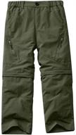 👖 asphyxiated boys cargo pants, youth girls quick dry convertible hiking trousers (9035#army green, 10-12) logo