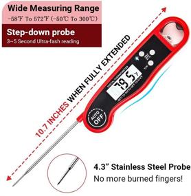 img 1 attached to 🌡️ Digital Instant Read Kitchen Cooking Food Candy Thermometer - Perfect for Oil, Deep Fry, BBQ, Grill, Smoker & More!