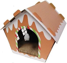 img 4 attached to 🐱 Gingerbread Christmas Cat Scratcher House: Fun for Feline Friends!