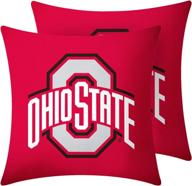 🏈 university throw pillow covers set of 2: ohio state buckeyes decorative pillowcase protector with zipper (18" x 18") logo