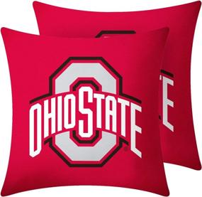 img 3 attached to 🏈 University Throw Pillow Covers Set of 2: Ohio State Buckeyes Decorative Pillowcase Protector with Zipper (18" x 18")