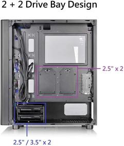 img 1 attached to 🖥️ Корпус Thermaltake V250 ATX Mid-Tower с 3-мя 120 мм ARGB вентиляторами и 1 черным 120 мм задним вентилятором - синхронизация с материнской платой, адресуемая RGB, предустановленный CA-1Q5-00M1WN-00.