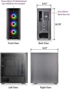 img 3 attached to 🖥️ Корпус Thermaltake V250 ATX Mid-Tower с 3-мя 120 мм ARGB вентиляторами и 1 черным 120 мм задним вентилятором - синхронизация с материнской платой, адресуемая RGB, предустановленный CA-1Q5-00M1WN-00.