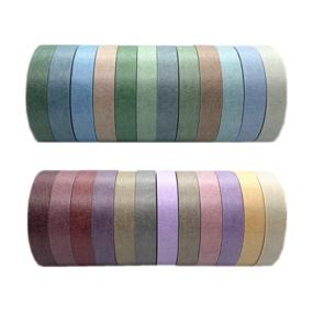 img 4 attached to 🎨 VIVIQUEN 24 Rolls Washi Tape Set - Colored Masking Tape Pack for Decorative Crafts, Children, Gifts, and Warpping - Nature Color 7.5mm Thin Tapes