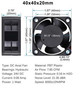 img 1 attached to 🔥 GDSTIME 40mm Brushless Cooling Fan - High Performance 24V DC Fan, 40mm x 40mm x 20mm, 6000RPM