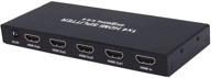 🔌 hdmi-сплиттер 2.0 4k@60 гц - 1x4 hdmi-масштабирователь для обмена экраном, 18 гб/с hdr10, aozzy 4:4:4 3d hdcp 2.2 edid, 4 порта 1 в 4 выход для тв мониторов с низким уровнем нагрева, каскадное подключение логотип