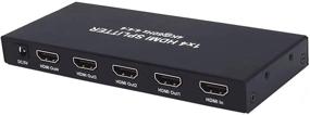 img 4 attached to 🔌 HDMI-сплиттер 2.0 4K@60 Гц - 1x4 HDMI-масштабирователь для обмена экраном, 18 ГБ/с HDR10, Aozzy 4:4:4 3D HDCP 2.2 EDID, 4 порта 1 в 4 выход для ТВ мониторов с низким уровнем нагрева, каскадное подключение