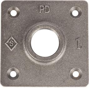img 1 attached to 🔩 PIPE DÉCOR 1" Industrial Flange: New Square Design, Dark Grey Black Floor Flanges for Vintage DIY Furniture & Shelving - Malleable Cast Iron Pipes Fittings: Heavy Duty, Four Pack