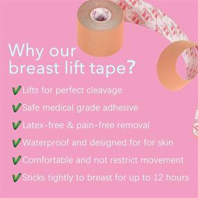 img 3 attached to 👙 CAURO 3 Pack Boob Tape for Contour Lift & Fashion, Boobytape Bra Alternative of Breasts, Body Bob Tape for Large Breasts & Push up in All Clothing Fabric Types, Waterproof & Sweat-Proof Invisible