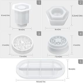 img 3 attached to 🔪 Large 3-Piece Resin Grinder Mold Kit - Rolling Tray, Silicone Jar with Lid, and Epoxy Casting Mold for Herb Grinding and DIY Craft Storage Container Making