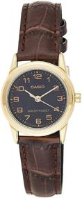 img 4 attached to Часы Casio Women's EAW-LTP-V001GL-1B на японском кварцевом механизме: стильный коричневый кожаный ремешок, размер 13".