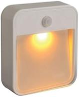 🌙 sleep-friendly battery-powered motion-sensing led stick-anywhere nightlight with amber color light (1-pack), white by mr. beams mb720a логотип