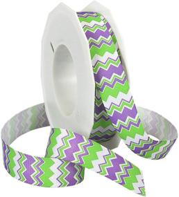img 1 attached to Morex Ribbon Chevron Printed Grosgrain Crafting